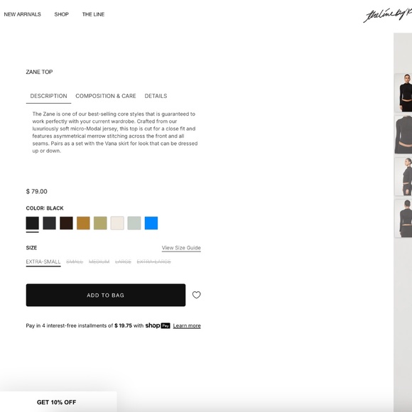 THE LINE BY K - ZANE TOP IN BLACK - SIZE: MED (FITS SMALL!) - NEW + NEVER WORN - Picture 4 of 9